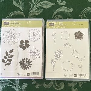 Stampin' Up! Secret Garden & Raining Flowers Stamp Sets NEW stems outlines